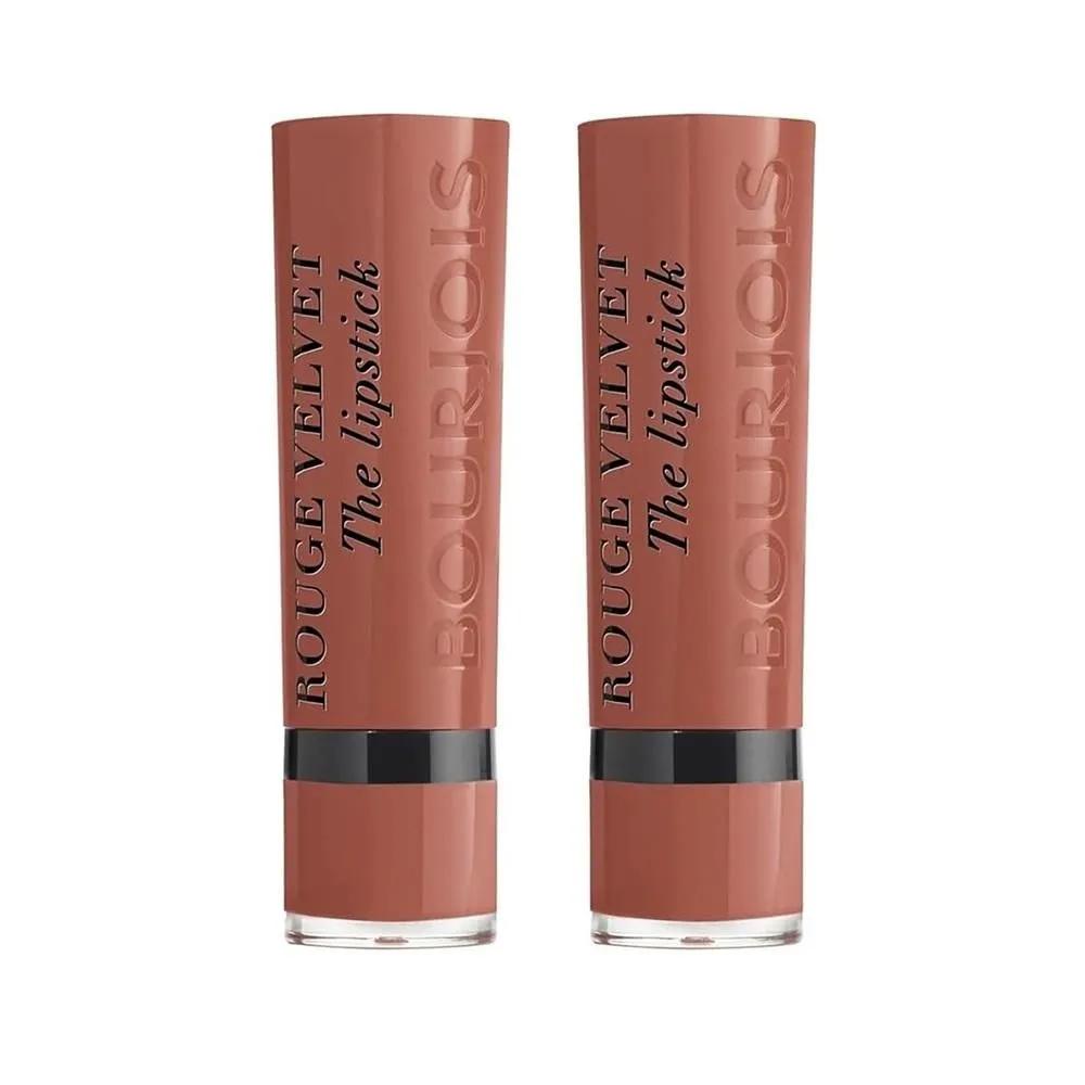 Bourjois 16 Caramelody Nude Velvet Lipstick 2-Pack Bourjois Rouge Velvet The Lipstick Bullet Lipstick 16