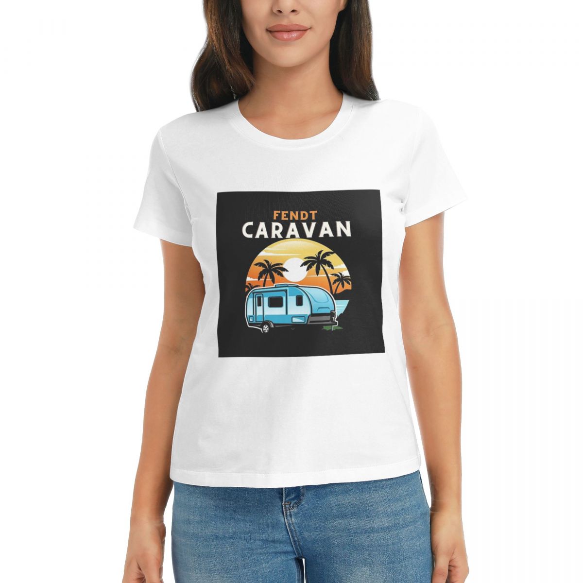 

Women TShirt Fendt Caravan Essential Summer Short Sleeve Tees ONeck Cotton T Shirts Clothes Tops Streetwear S