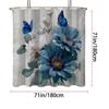 1PC 3D Floral, Daisy Pattern Printed Shower Curtain, Waterproof, with 12 Hooks, Bathroom Showers, Bathtub, Home Use