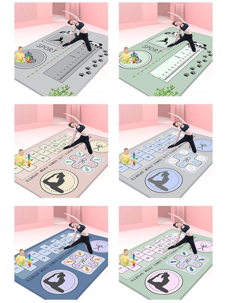 Pogrubiona Antypoślizgowa Mata do Jogi i Fitnessu Redukująca Hałas, Bardzo Szeroka i Długa do Aerobiku w Domu lub Tańca Dzieci