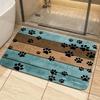 Quick Drying Paw Print Doormat Dirt Resistant Pet Feeding Mat Non-Slip Floor Mat  Pet Corner