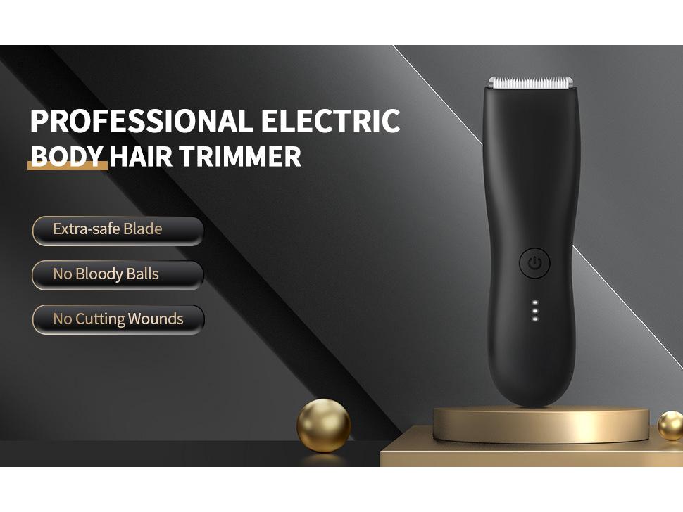 Waterproof Electric Body Hair Trimmer for Men - Armpit & Pubic Shaver