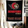 Name Custom Ottawa Senators Wall Tapestry Aesthetic Wall Hanging Printed Fabric Blanket Decorative Tapestries for Bedroom Living Room Home Decor
