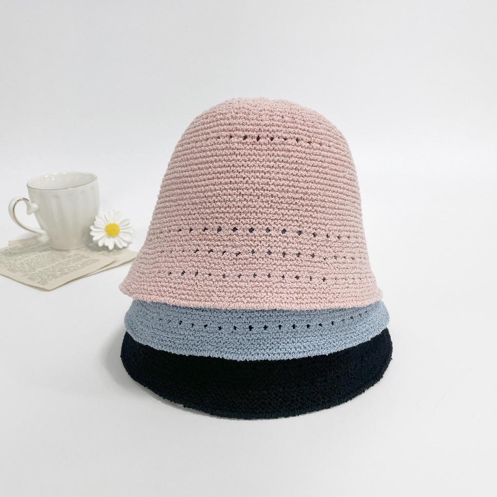 Women's Daily Point Hat Pastel Knit Bucket Hat