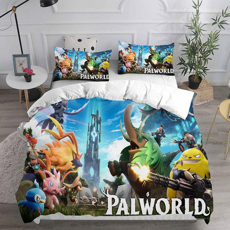 Gamer P-Palworld Bedding Sets Comforter Quilt Bed Cover Duvet Cover Pillow Case 2-3 Pieces Sets Kids Adult Size