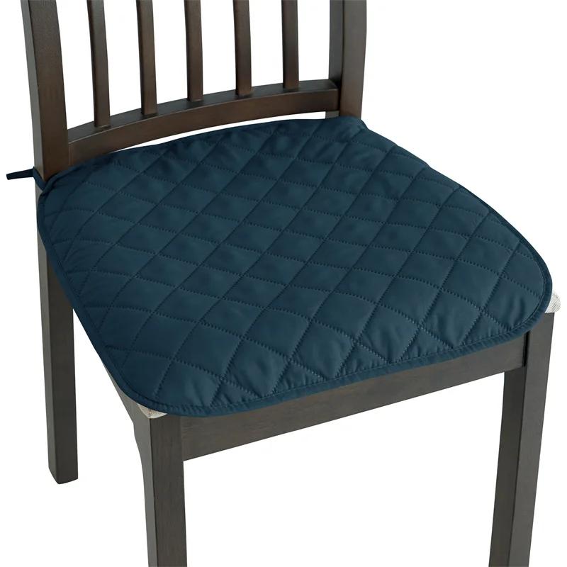 Chair Chair Cushion Cushion Non-Slip Dining Room Chair Cover Sets Solid Color Office Stool Chair Pads For Hotel Wedding Restaurant 1Pc Quilted