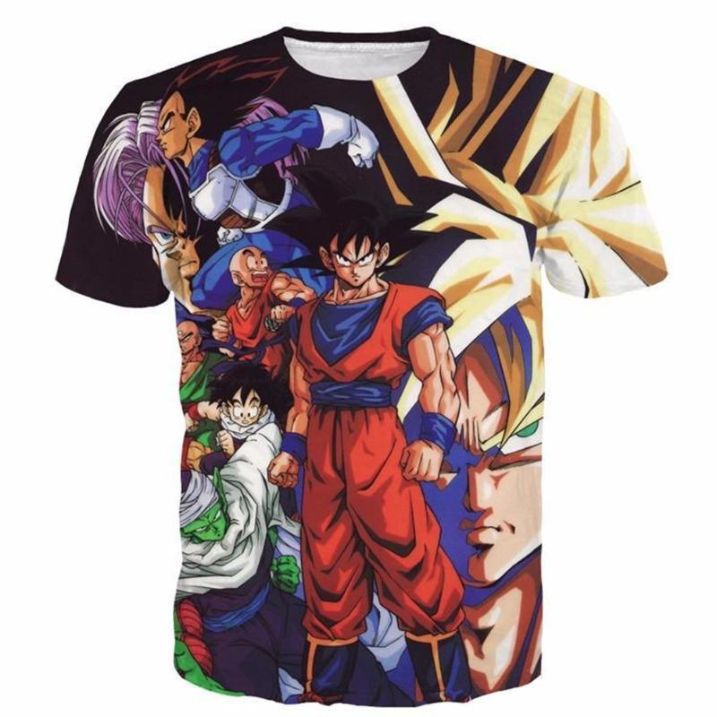 Japanese Anime Dragon Ball Z All Characters 3D Quick Dry T-Shirt For Men Women Kids Summer Sports Anime Tee Streetwear
