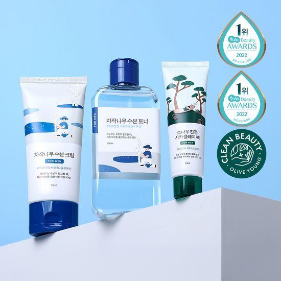 ROUND LAB for Men Birch Toner/Cream 2-pack (+50ml Clay Pack)