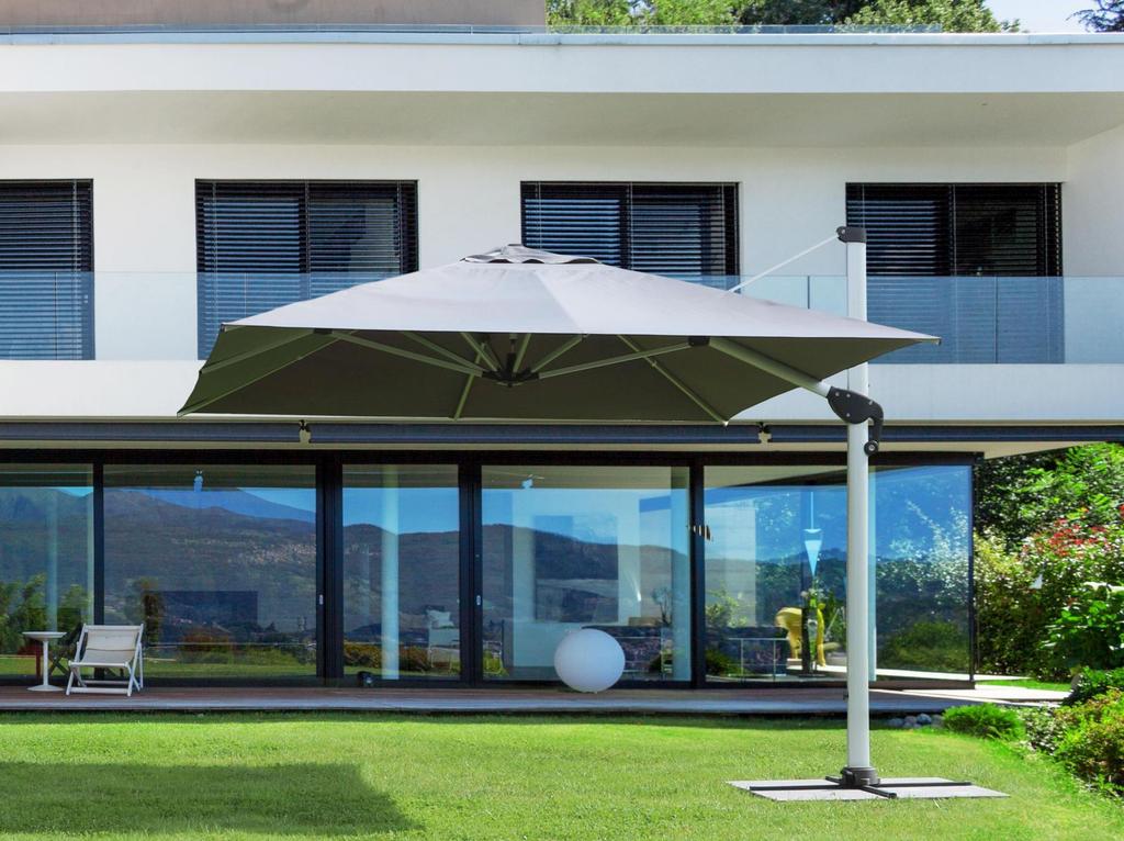 Garden Parasol 400X400Cm Bolzano Ibis Aluminum Gray