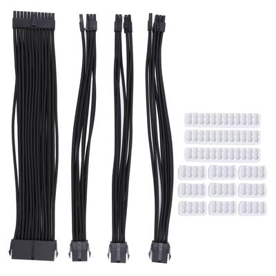 Prodlužovací kabel počítače 30cm Délka Nylonový oplet Prodlužovací kabel základní desky grafické karty Černý