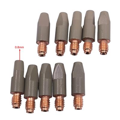 10 Stück Schweißkontaktdüsen 0,8 mm, 0,9 mm, 1,0 mm, 12 mm MIG Für 24KD Schweißbrenner Beschichtung Schutzgasdüse Spitzen Zubehör
