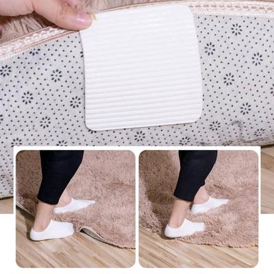 4 Pezzi Antiscivolo per Tappeto Autoadesivo Lavabile in Lavatrice Ottimo Nastro per Pavimento Tappetino da Doccia Adesivi Antiscivolo Uso Quotidiano