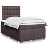 VidaXL Slatted Bed Base and Mattress Dark Brown 120x190cm Fabric 3290444