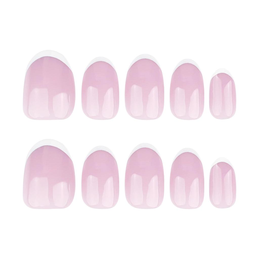 Classic French White Short Round Press-On Nail Tips