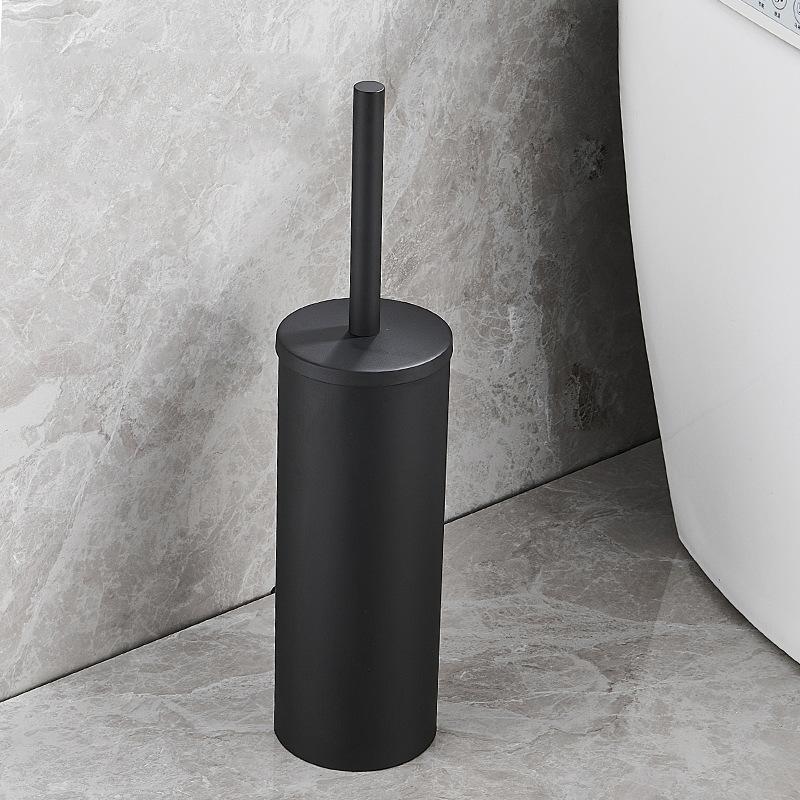 Badezimmer Toilettenbürstenhalter Set Edelstahl Schwarz Quadratisch Reinigungsgeräte Vertikale Toilettenbürste Badezimmer Reinigungszubehör