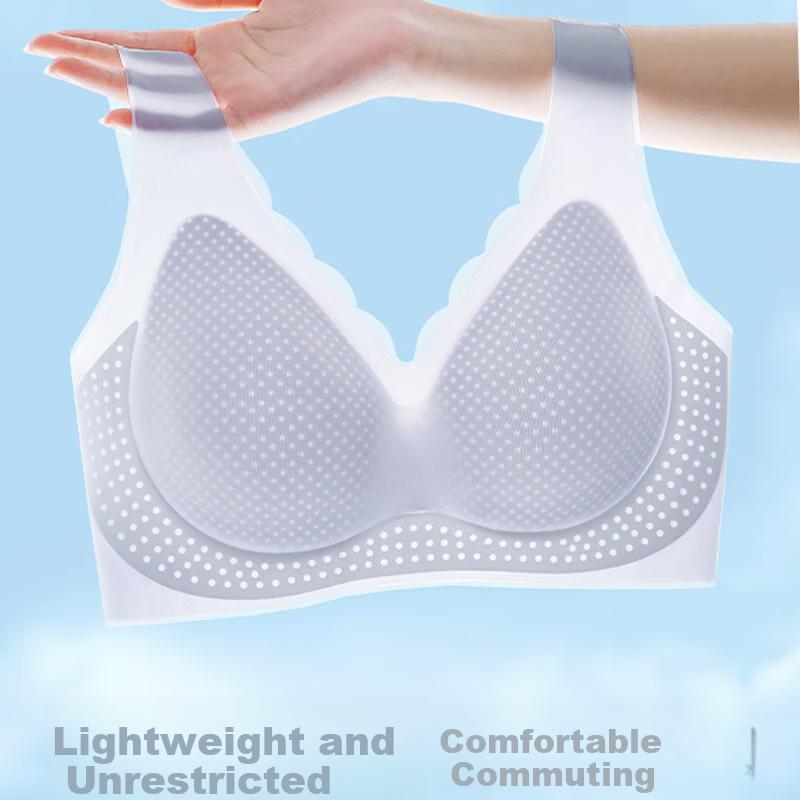 Dushiliren Women's Summer Thin Bra, Anti-Sagging, Side Support, Push-Up for Small Breasts, Beautiful Back Design, Seamless, Wireless Brassiere