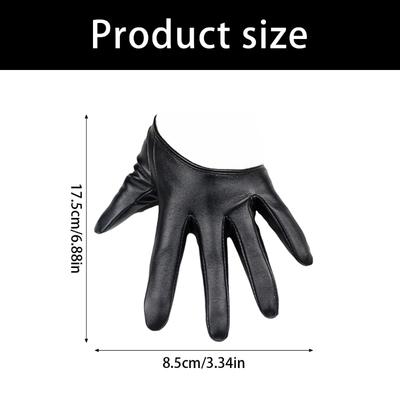 Damen Halbfingerhandschuhe Mit Rückseitigem Cut-Out Premium Kunstlederhandschuhe Für Hochzeiten Und Nachtleben