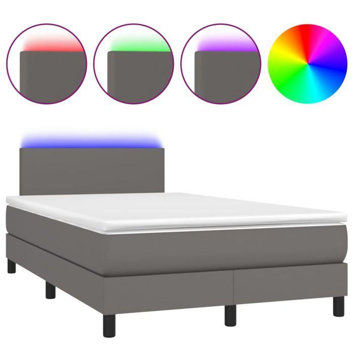 Maison Exclusive - Sommier à lattes de lit avec matelas et LED Gris 120x200 cm