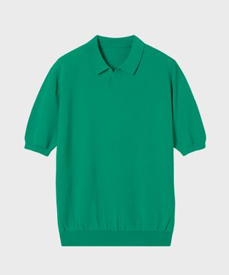 NONBLANK Cool Touch Half Sleeve Collar Knit_Green