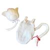 Cat Ear Hat and Tail Overalls Newborn Photo Costume Cat Monthly Photo Sleeping Pose Art 3 Months [NANA's Shop] (White (3.5~5.5kg))