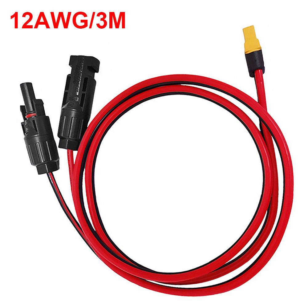 12AWG Solar Connector Adapter XT60 Extension Cable Solar Charging Cable PVC Shell Male To Female Connector For Power Station
