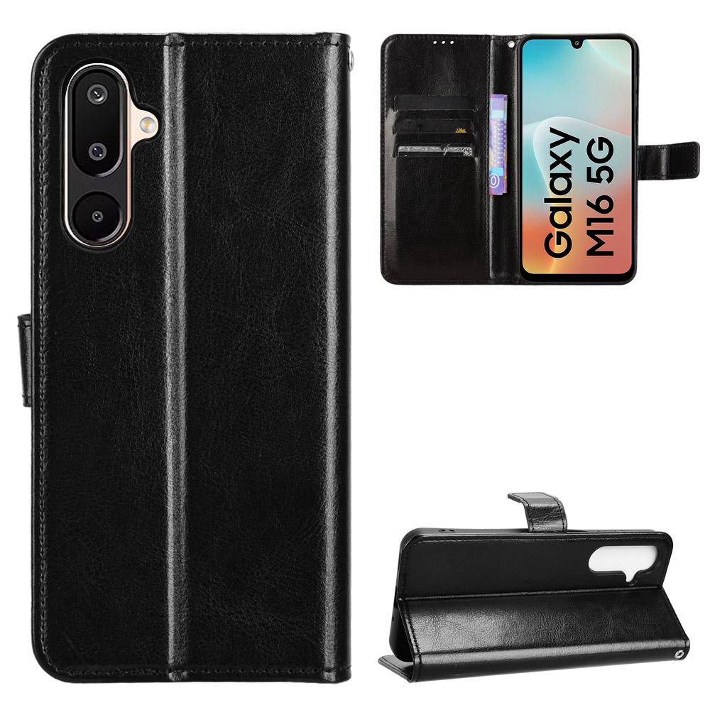 For Samsung Galaxy M16 5G/F16 5G Case Crazy Horse Texture PU Leather Phone Wallet Cover