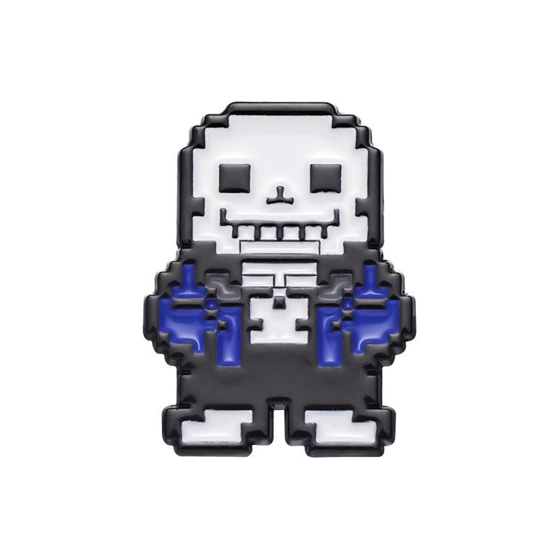 

Imaginative Cartoon Mosaic Skull Brooch Eyecatching Metal Badge Trendy Accessory For Everyone