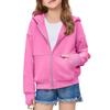 Girls' Color Long Sleeve Half-Zip Hooded Sweatshirt for Casual Everyday Wear