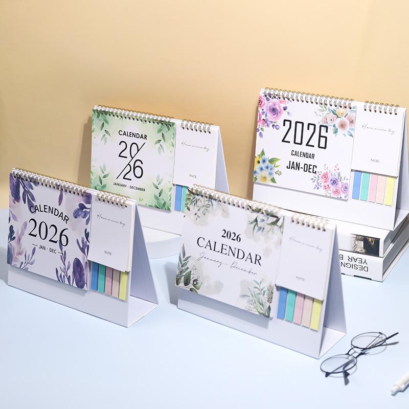 WTEMPO 2026 DIY Printed Calendars Home/Office/Classroom Desktop Decoration Multi Functional Memo Plan Schedule Self Discipline Check in Calendars