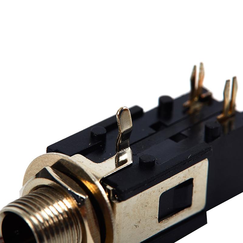 2Pcs 6.35Mm Audio Headphone Jack 1/4 Inch 5 Pin Audio Microphone Female Socket Panel Mount Solder Conenctor