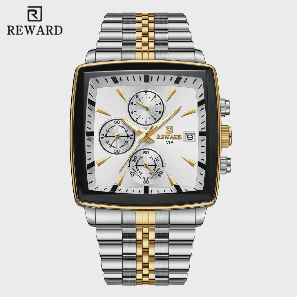 Fashion Square Quartz Watch Men's Luxury Steel Strip Business Date Chronograph Watches