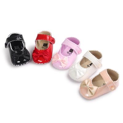 Bowknot Leater Shoes  Anti-slip Soft Sole Toddler