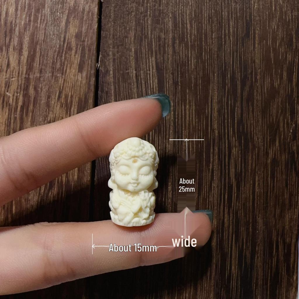 Pingente de Joia DIY Esculpido Branco Marfim: Acessórios Estilo Três Passos