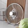 Storage Rack No-Drilling Installation Wall-Mounted Stainless Steel Pot Lid Kitchen Utensil Organizer Strong Load-Bearing Capacity Cutting Board Holder