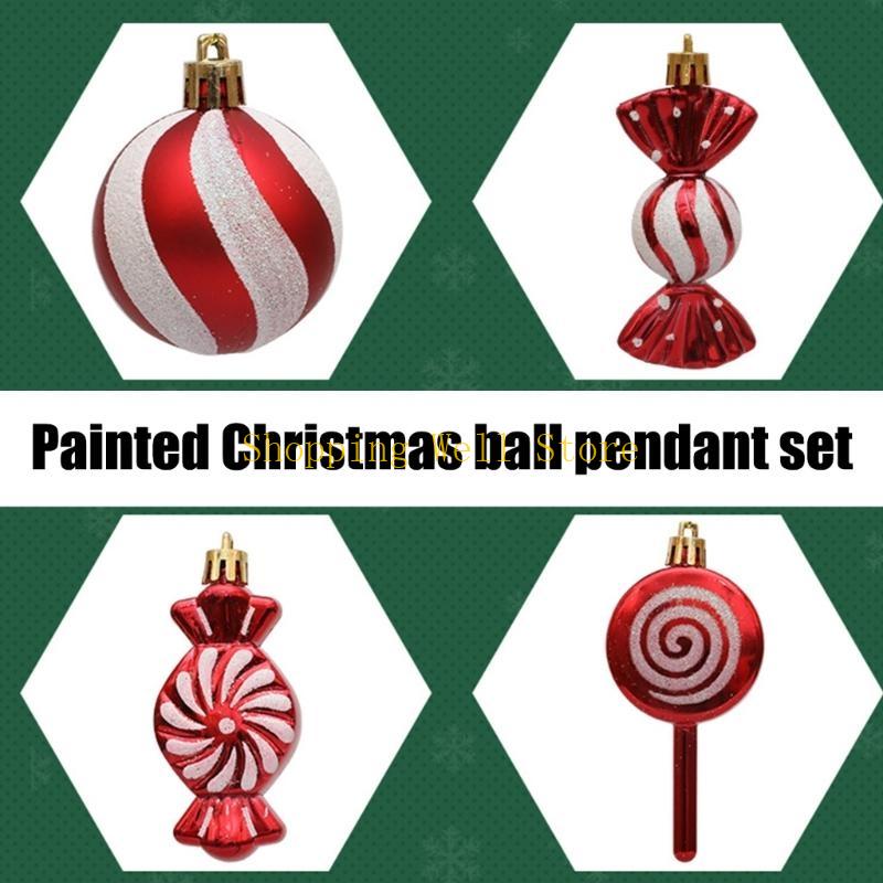 KX4B 13Pieces Eye Catching Christmas Tree Ornament Elegant Christmas Ornament Set Stylish Festival Tree Pendant Decoration