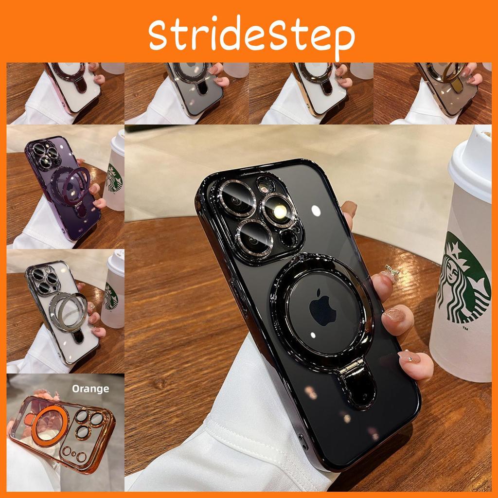 Mobile Clear Magnetic Phone Cases For Iphone 16 Shockproof Ring Cover Stand