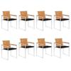 VidaXL Set of 8 Garden Chairs with Cushions, Patio Seats, Dining Chairs, Outdoor Patio Furniture, 3078531
