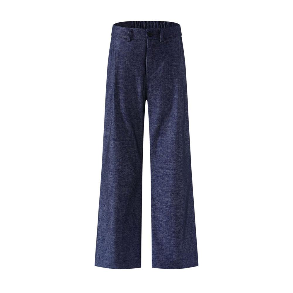 Europen American Mens Pants Commuting Elastic Waist Pleated Design Baggy Straight Trousers Summer Fashion Casual Suit Pants Male
