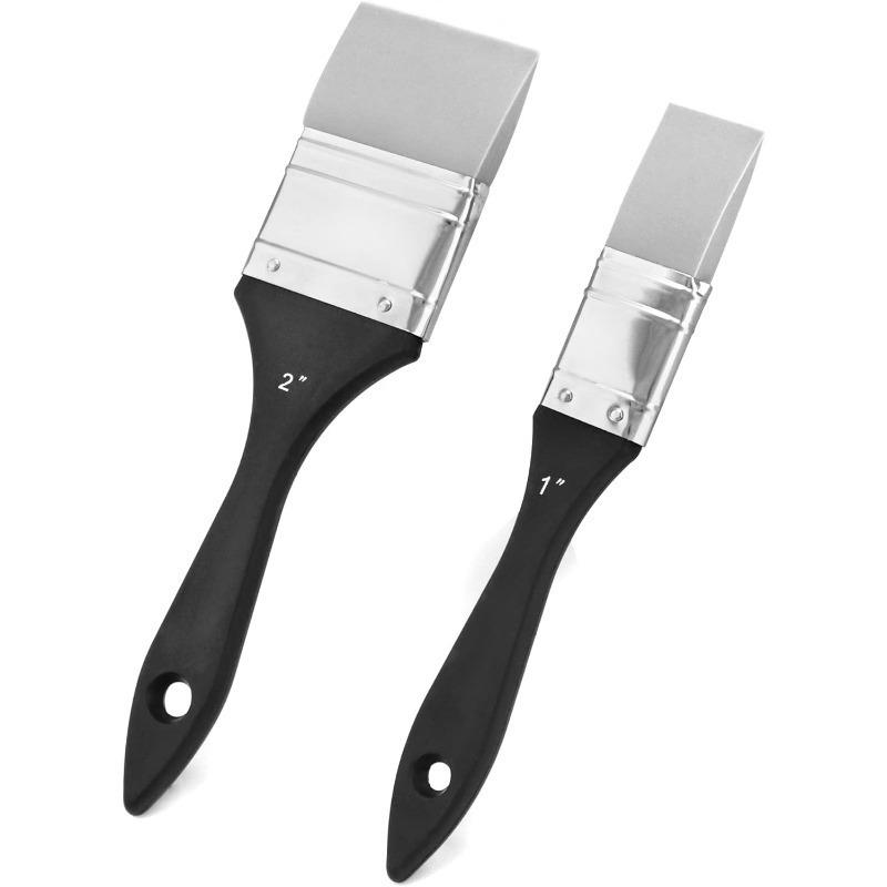 

2 Pcs Paint Brush, Silicone Color Shaper Brush, Solid Flat Flexible Acrylic and Water Based Painting Tool for Move and Remove Acrylic Paints 2 Pcs (1 inch2 inch)