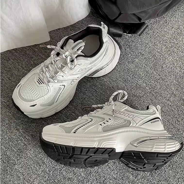 

Тенденция показы мод ноги маленькая платформа папы обувь женская новинка 2025 весна и осень легкий увеличение высоты универсальная спортивная обувь 40 белый