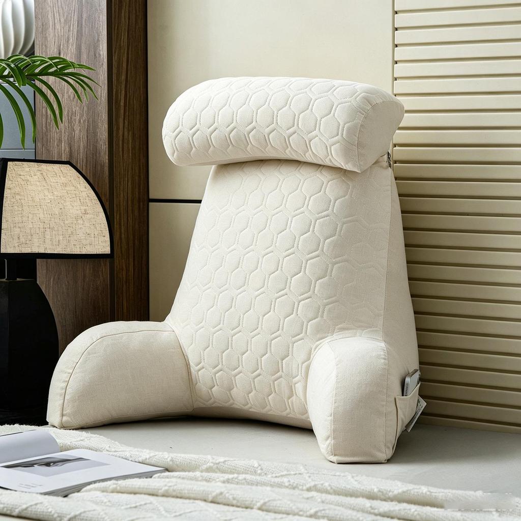 Bedside Soft Pack Backrest Cushion - Neck, Reading, and Lumbar Support Pillow