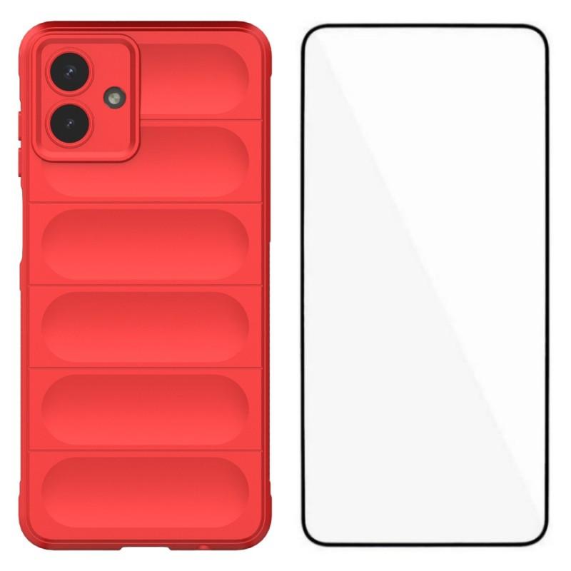 For Samsung Galaxy A07 4G TPU Case WANLONFENG HD Series Anti Slip Phone Cover with Tempered Glass B