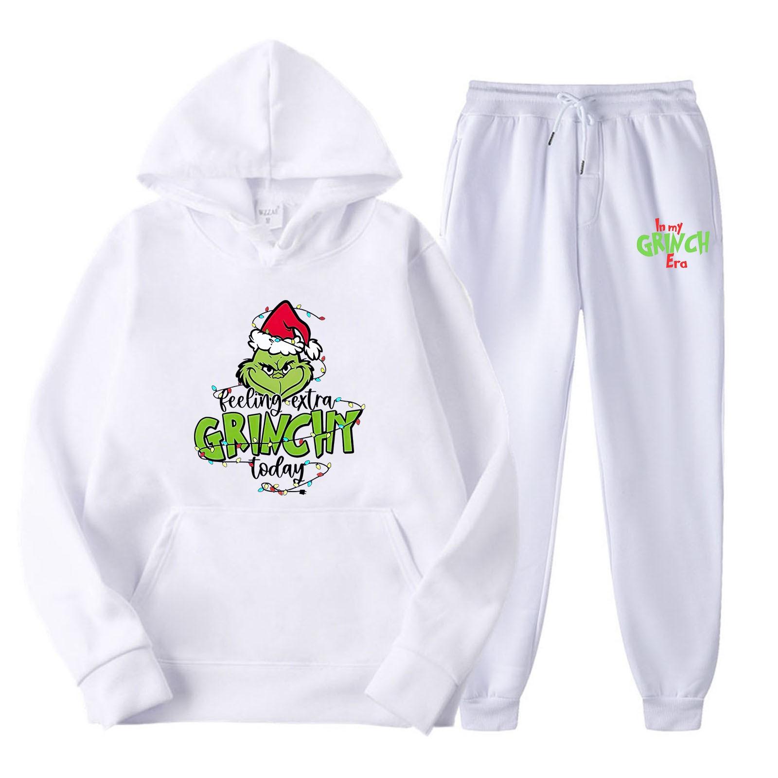 

Women s Hooded Sports Tracksuit Unisex Two-Piece Running Outfits Long Sleeve Pullover Hoodies Sweatshirt+Sweatpants Set XXXL білий