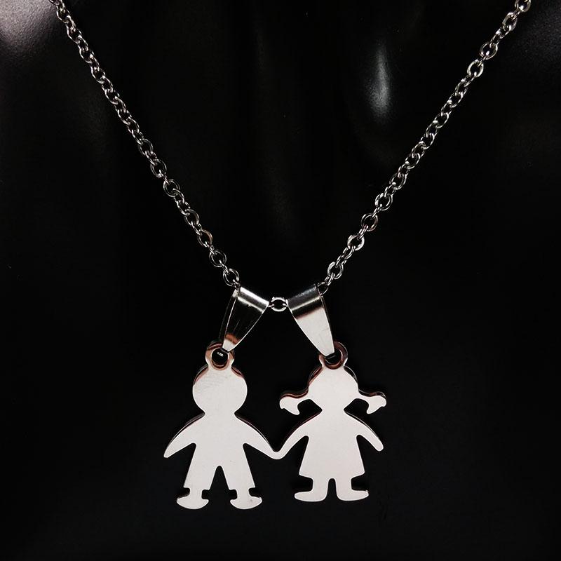 Collane Famiglia Ragazzi Ragazza Acciaio Inossidabile Collana Mama Ciondoli Per Donne Uomini Bambini Gioielli colares feminino masculino N535SR