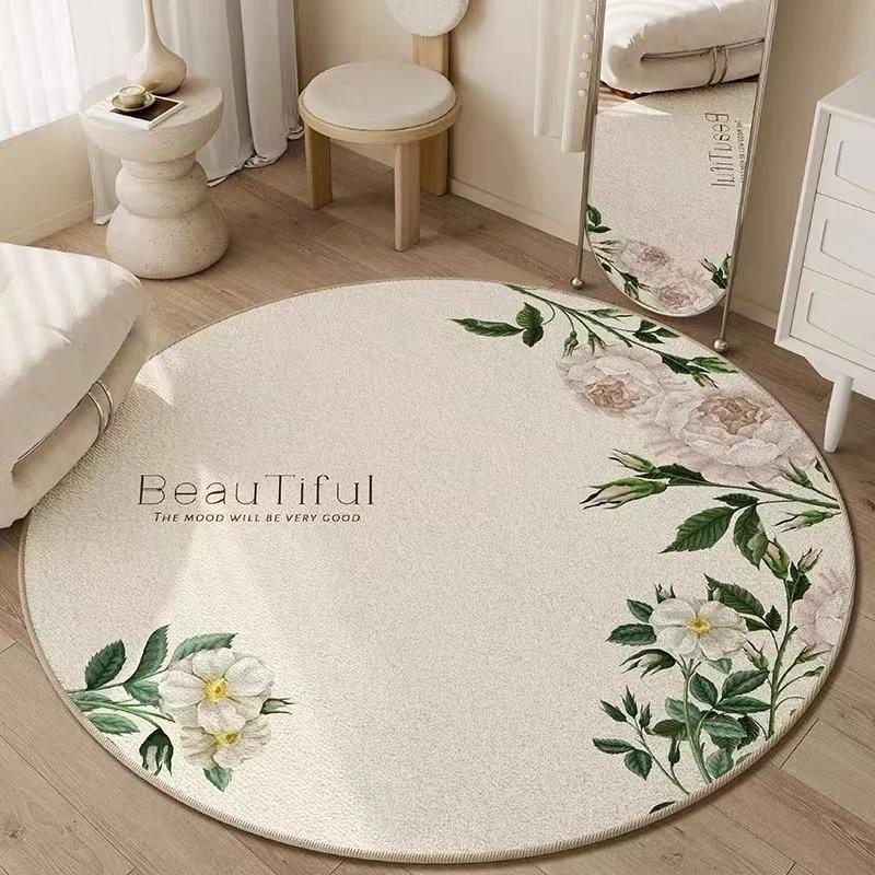 Imitation Cashmere Carpet Bedroom Round Bed Blanket Light Luxury Advanced New Home Thickened Foot Mat