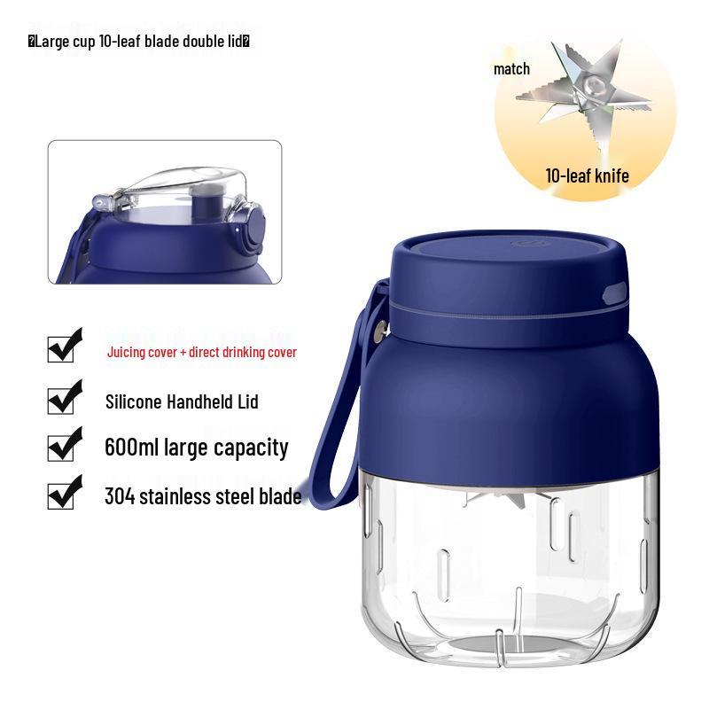 Rechargeable Portable Juicer Cup with Straw, Large Capacity for Fruit & Ice Crushing, Perfect Gift
