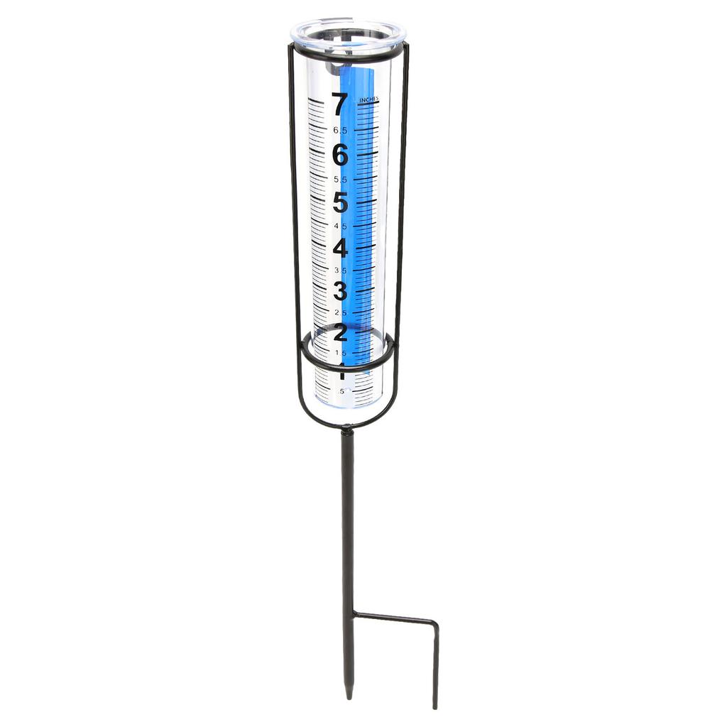 Rain Gauge 7 Inch Capacity Detachable Rain Measuring Gauge with Stake for Garden Lawn Patio Farm Use
