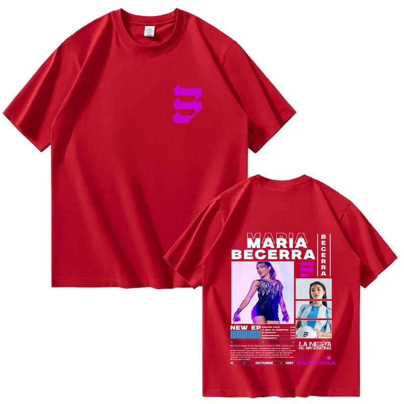 Fashion Singer Maria Becerra La Nenas Album Highquality Unisex and Women 2025 Summer Pure Cotton 100 Printed Loose Tshirt