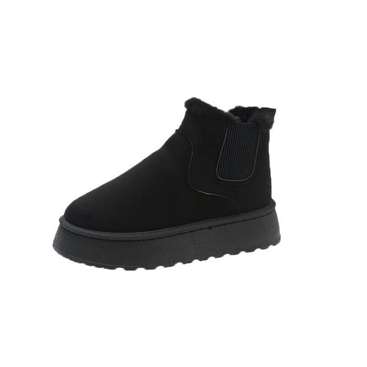 Fashion Comemore Winter Women Short Plush Warm Snow Boots Casual Shoes Suede Fur Chelsea Ankle Boots Flats Platform Ladies Shoes Botas