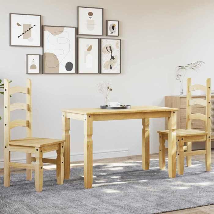 VidaXL Ensemble à manger Panama 3 pcs bois de pin massif, ensemble de table à manger, table et chaises de cuisine, ensemble 3345194